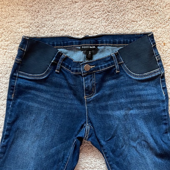 Dark Wash Indigo Blue Skinny Maternity Jeans - Picture 3 of 9